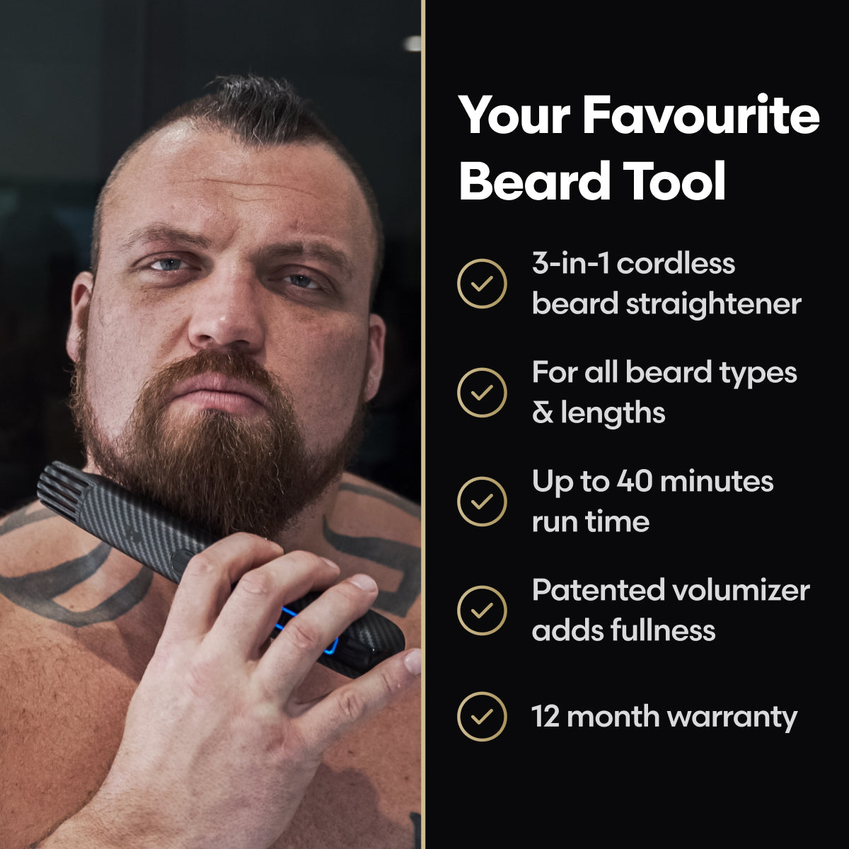 Carbon X The beard struggle Skjegg rettetang trådløs